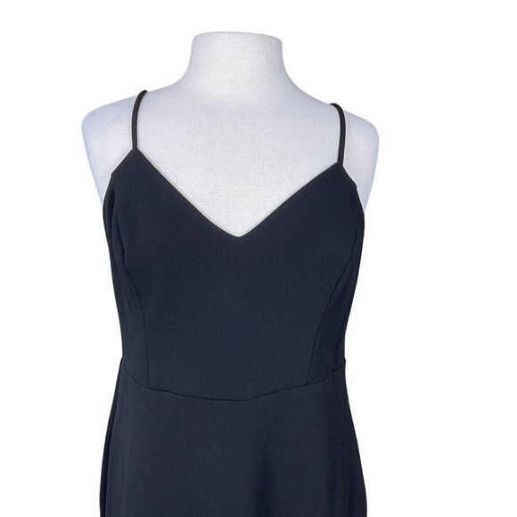 Lulus You're A Gift Back Bow Black Lined Bodycon Midi Slip Dress XL Side Zip - Picture 3 of 10